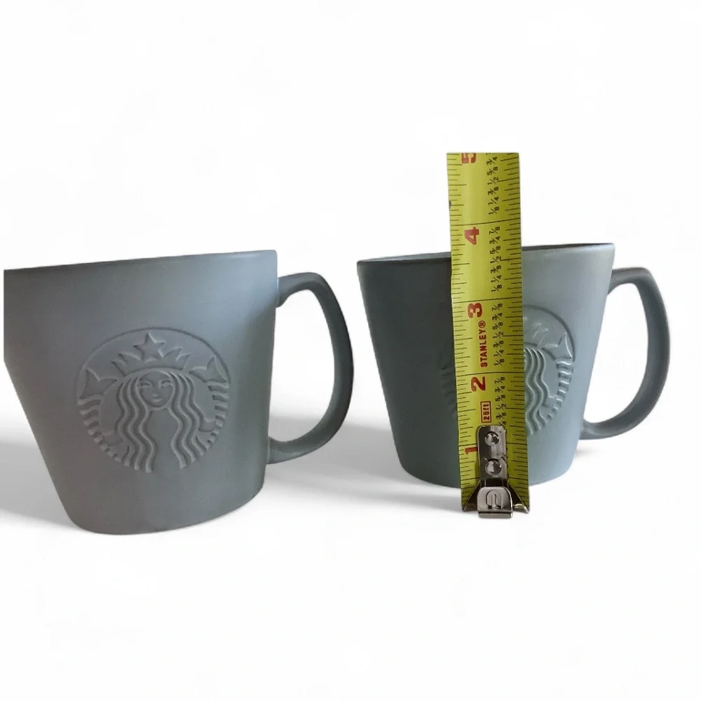 STARBUCKS GRANDE 16oz GRANDE/12oz TALL 2019 Siren Iconic Mermaid Matte Grey Mugs